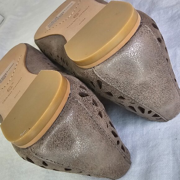 Cc Corso Como Bloue Perforated Eyelet Genuine Leather Ballet Flats 8.5M Metallic - Picture 6 of 12